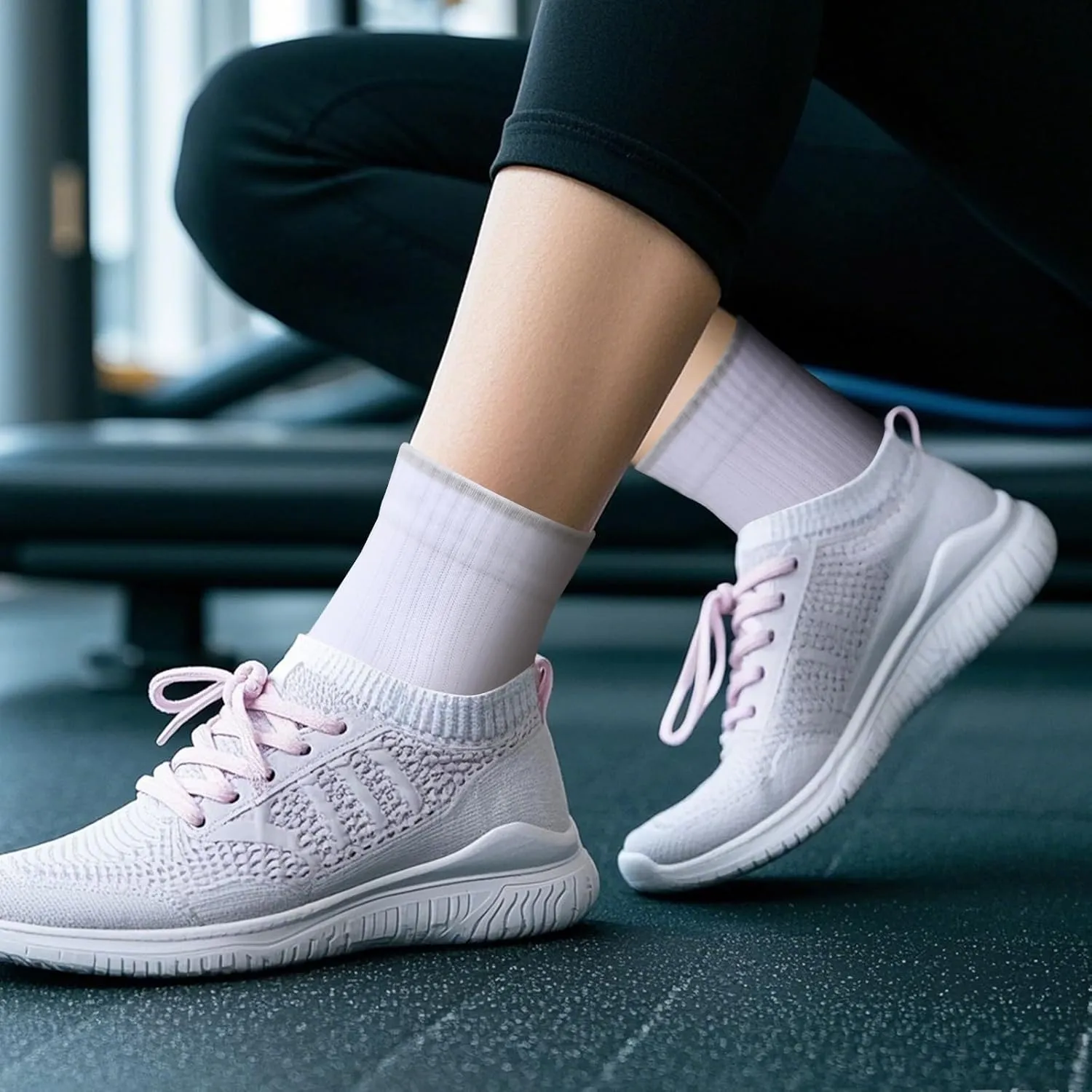 Womens Athletic Quarter Ankle Socks For Women, Moisture Wicking Breathable Cotton Cushioned Gym Running Socks, 5 Pairs