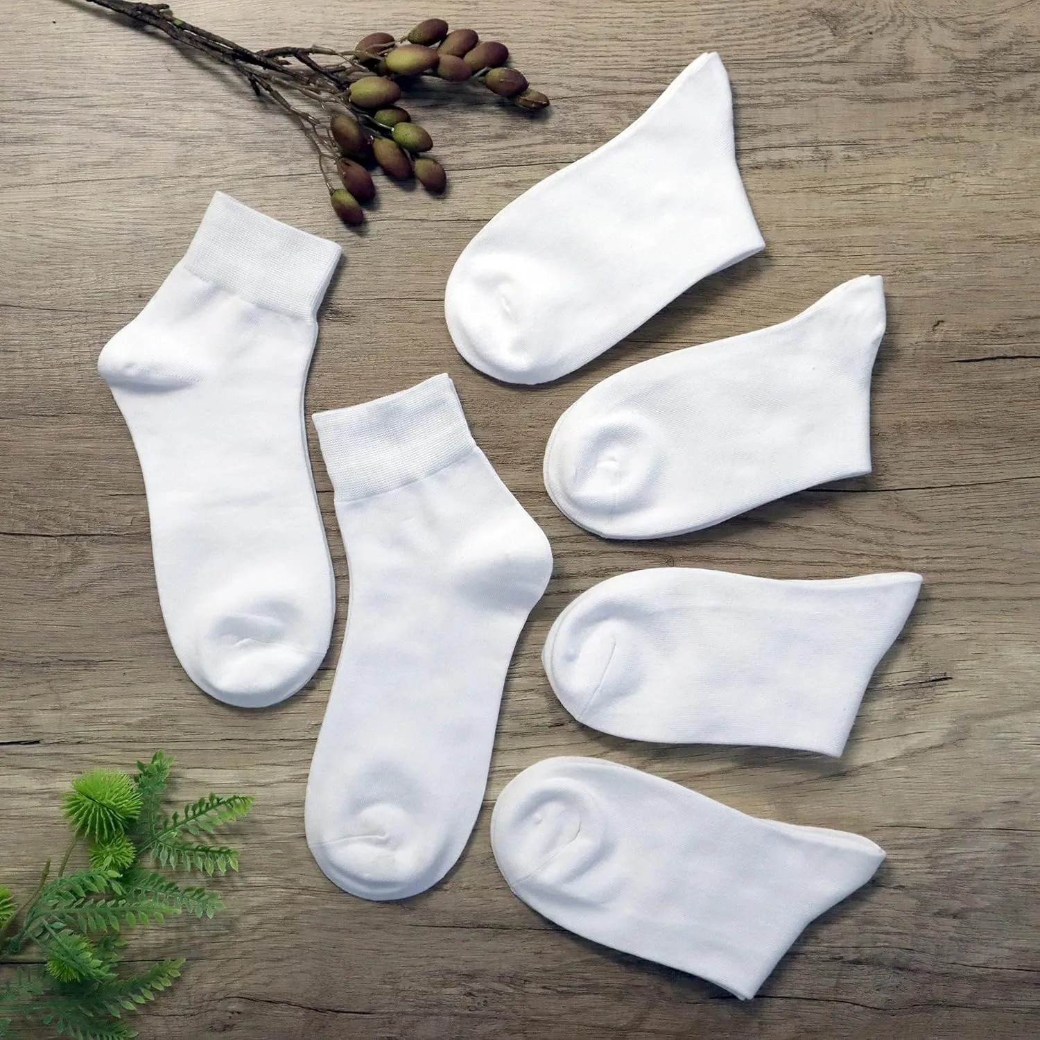 Women's Cotton Socks, Soft Thin Breathable Moisture Wicking Ankle Crew Casual Socks 6 Pairs
