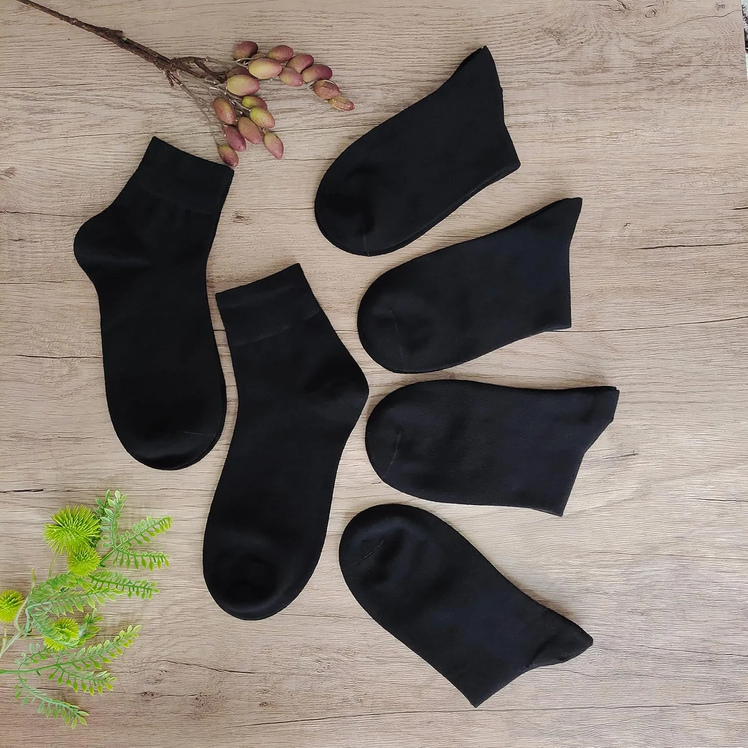 Women's Cotton Socks, Soft Thin Breathable Moisture Wicking Ankle Crew Casual Socks 6 Pairs