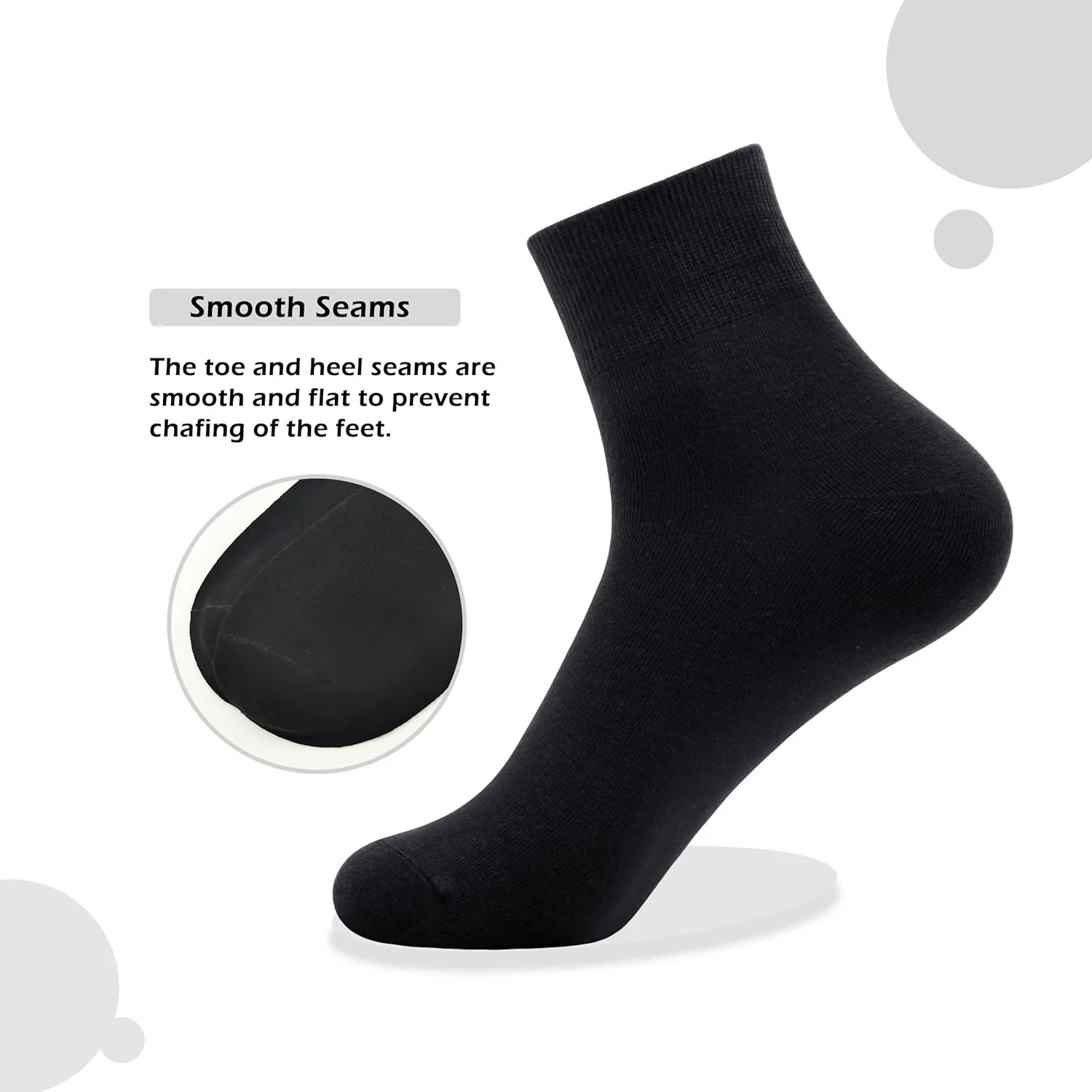 Women's Cotton Socks, Soft Thin Breathable Moisture Wicking Ankle Crew Casual Socks 6 Pairs