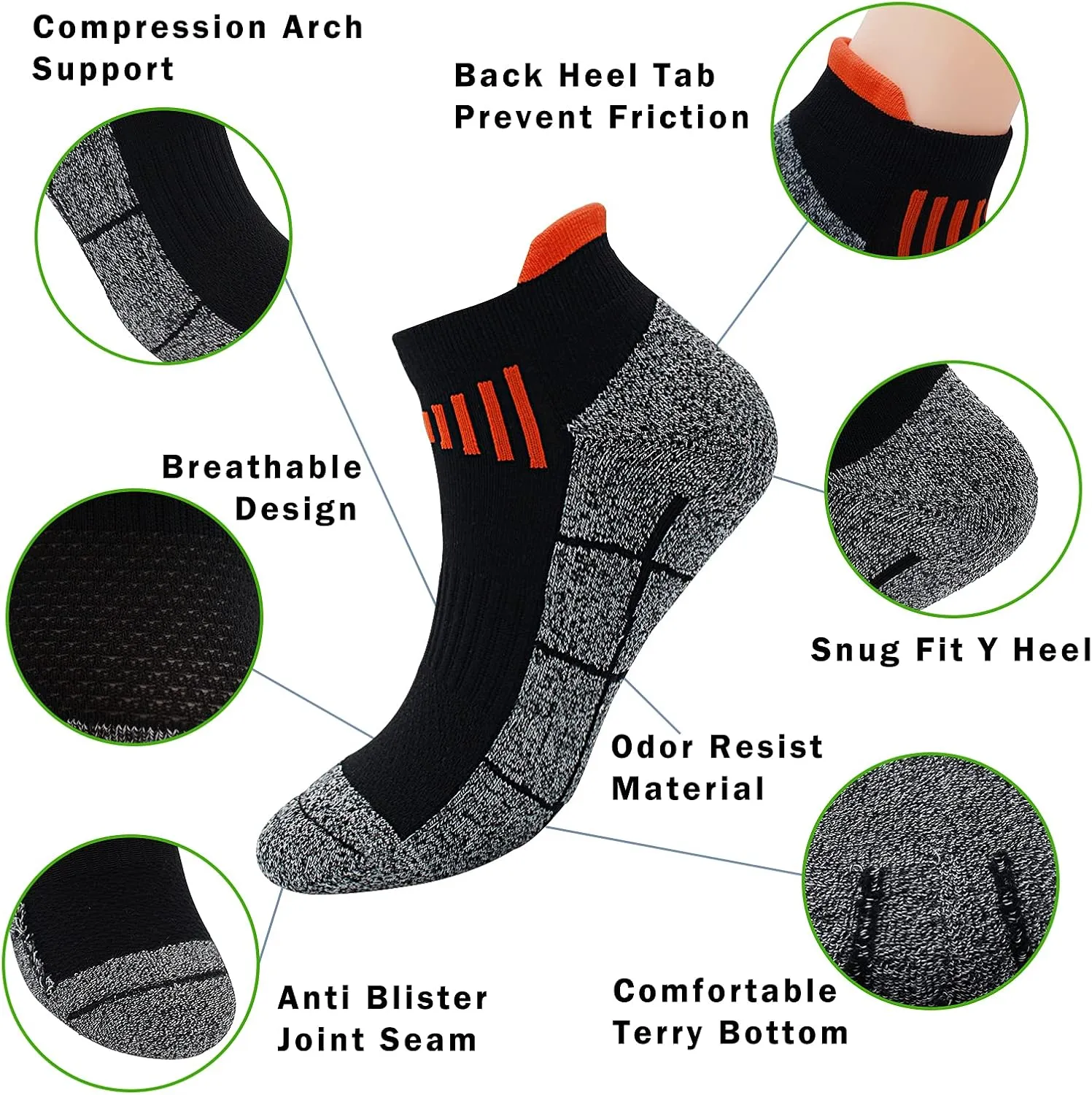 Womens Cushioned Anti Blister Stink Resistant Ankle Low Cut Athletic Running Socks