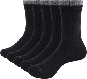 Womens Moisture Wicking Cushioned Cotton Casual Everyday Work Gym Training Athletic Crew Socks for Women, 5 Pairs