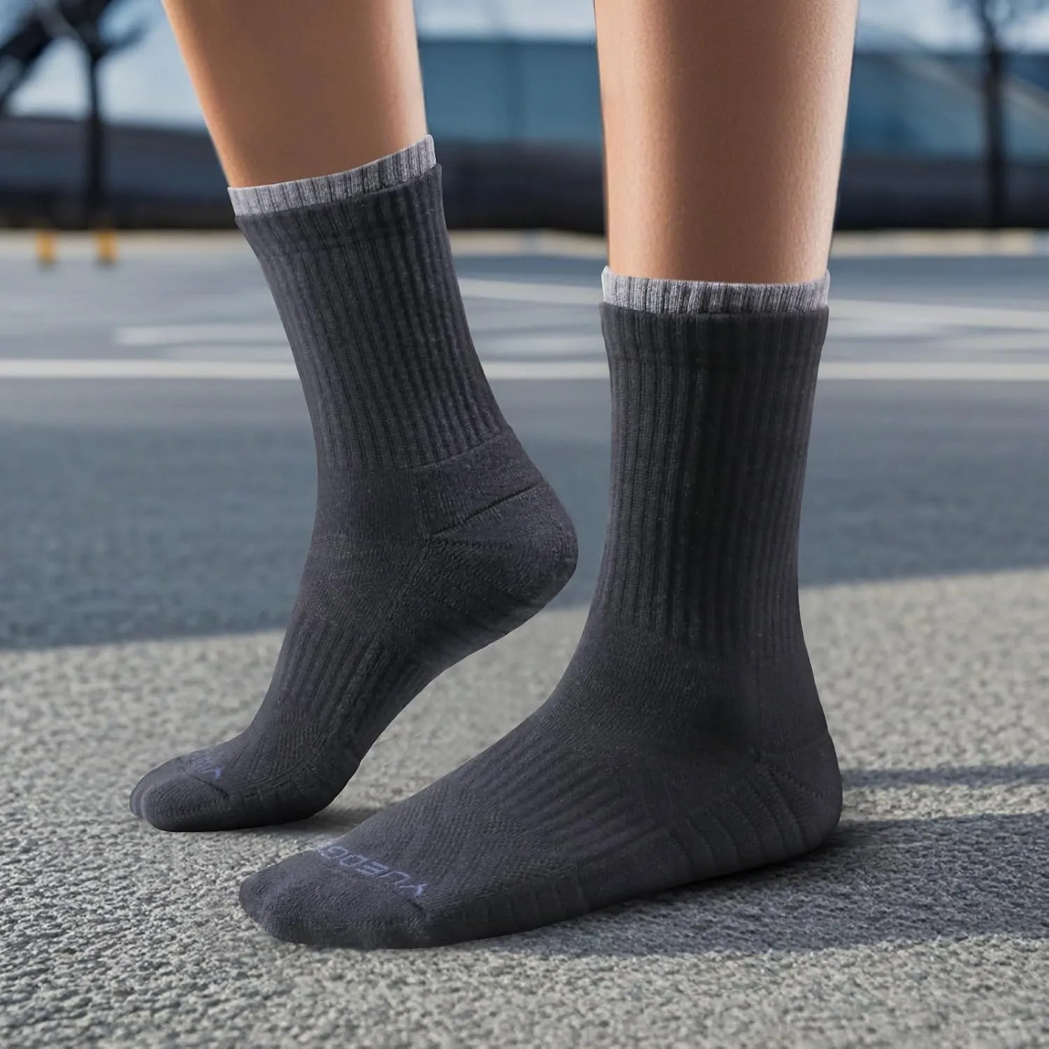 Womens Moisture Wicking Cushioned Cotton Casual Everyday Work Gym Training Athletic Crew Socks for Women, 5 Pairs
