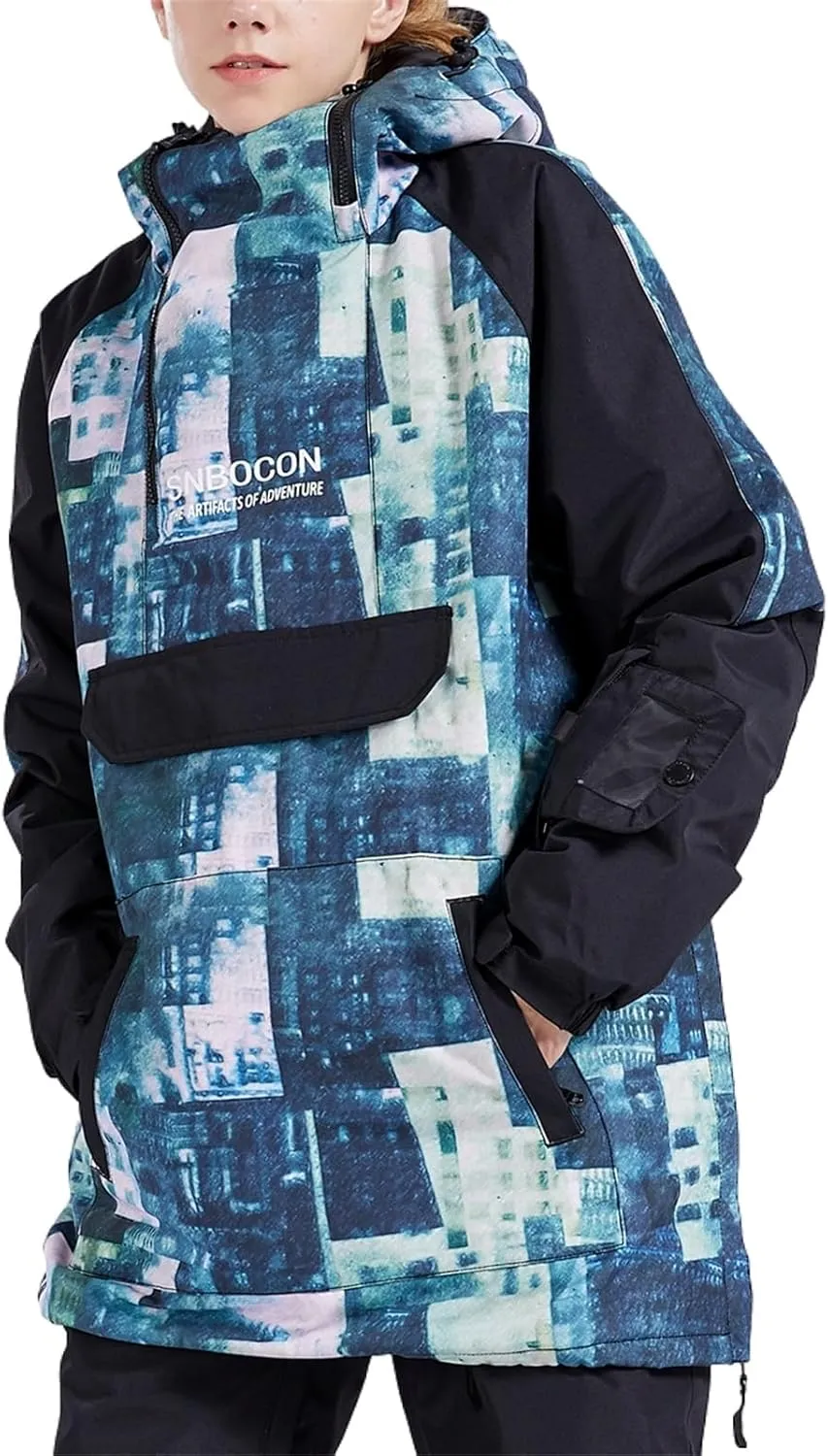 Womens Ski Snow Jacket Waterproof Windproof Warm Snowboarding Winter Coat with Hood