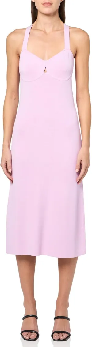 Women's Sleeveless Sweetheart Neck Midi Sweater Dress