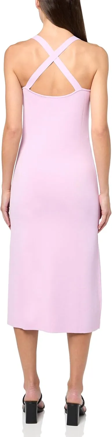Women's Sleeveless Sweetheart Neck Midi Sweater Dress