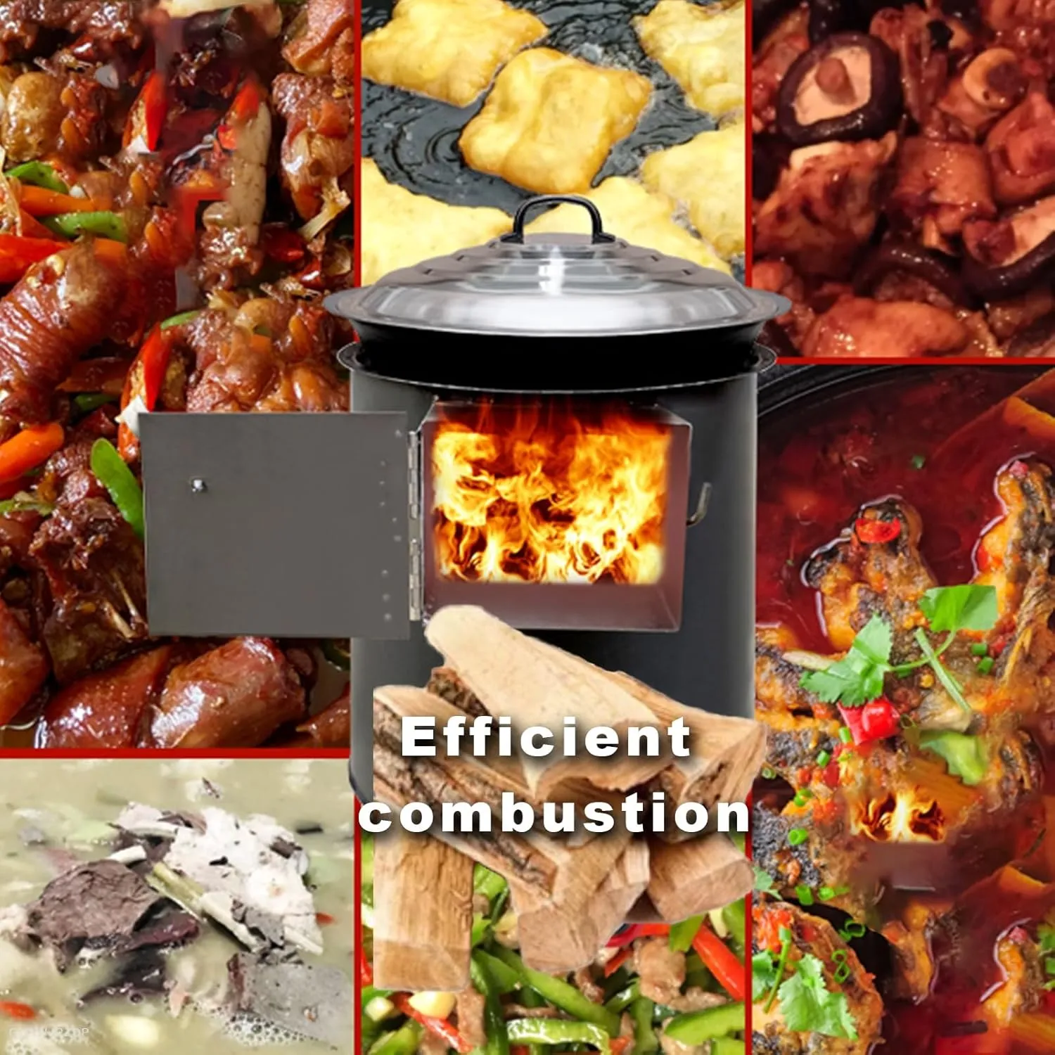 Wood Burning Stove, Outdoor Wood Stove, with Stove Ring and Detachable Leg Frame, it is Suitable for Outdoor Survival, Travel, picnics and Camping