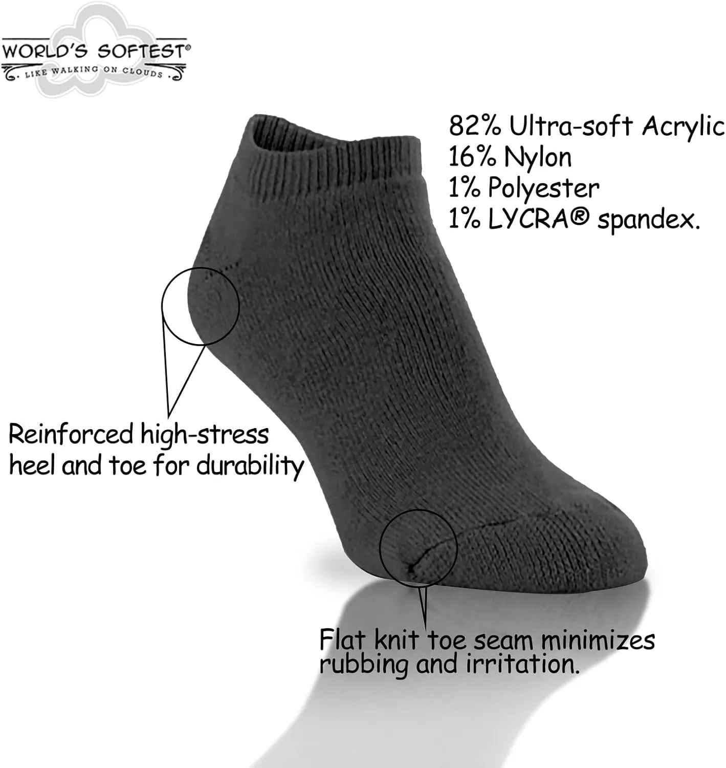 World's Softest Socks Classic Low - Comfortable Mens Socks