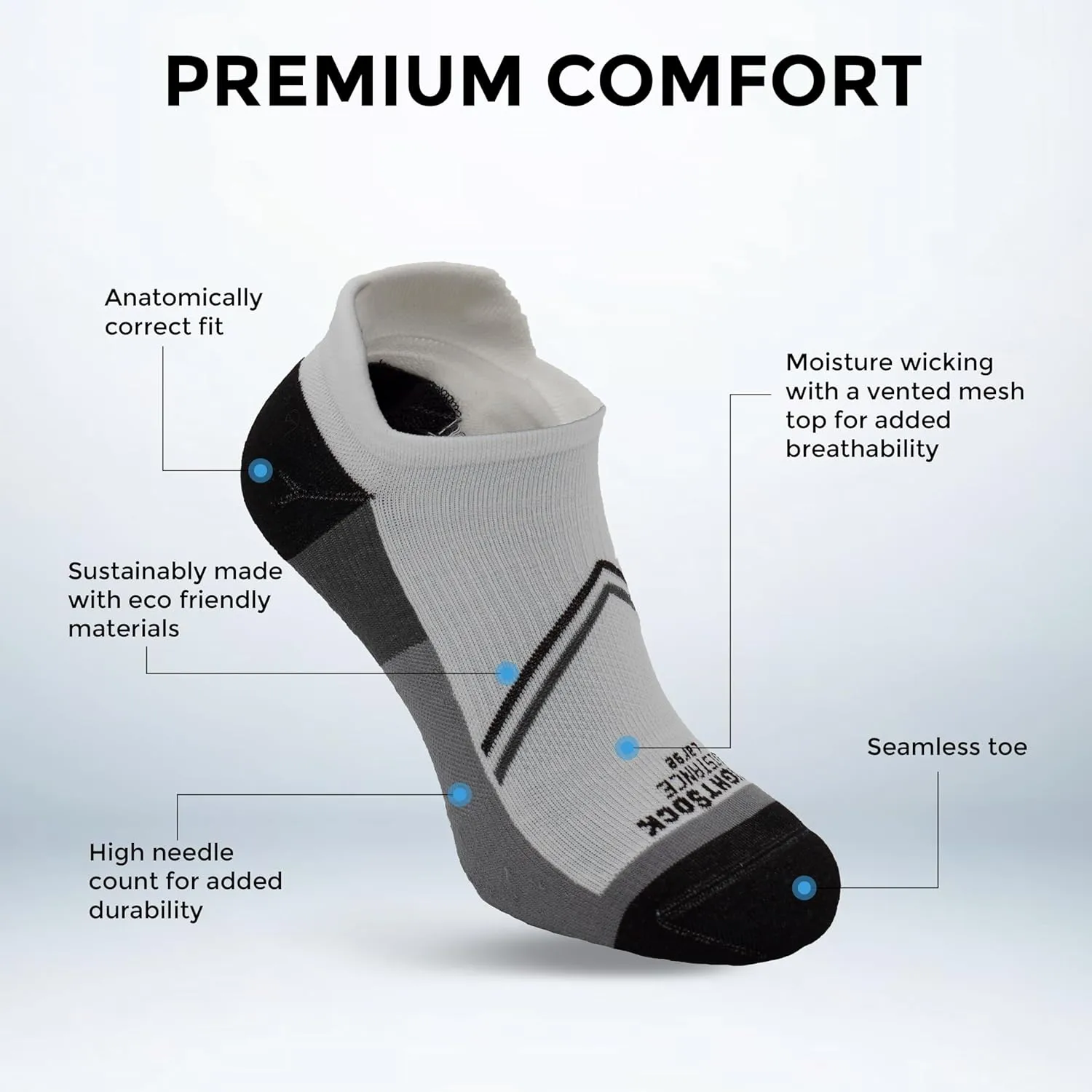 Wrightsock Distance Tab Running Socks for Men and Women - Cushioned, Eco-Friendly Anti Blister Socks - American Made