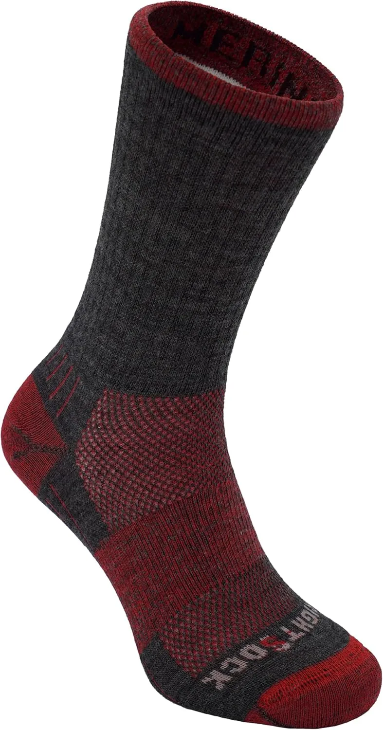 Wrightsock Merino Escape Crew Hiking Socks for Men and Women – Cushioned, Eco-Friendly Anti Blister Socks - American Made