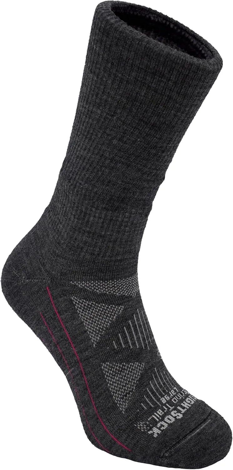 Wrightsock Merino Trail Crew Socks – Cushioned, Eco-Friendly, Anti-Blister, Breathable & Comfy – Made in USA