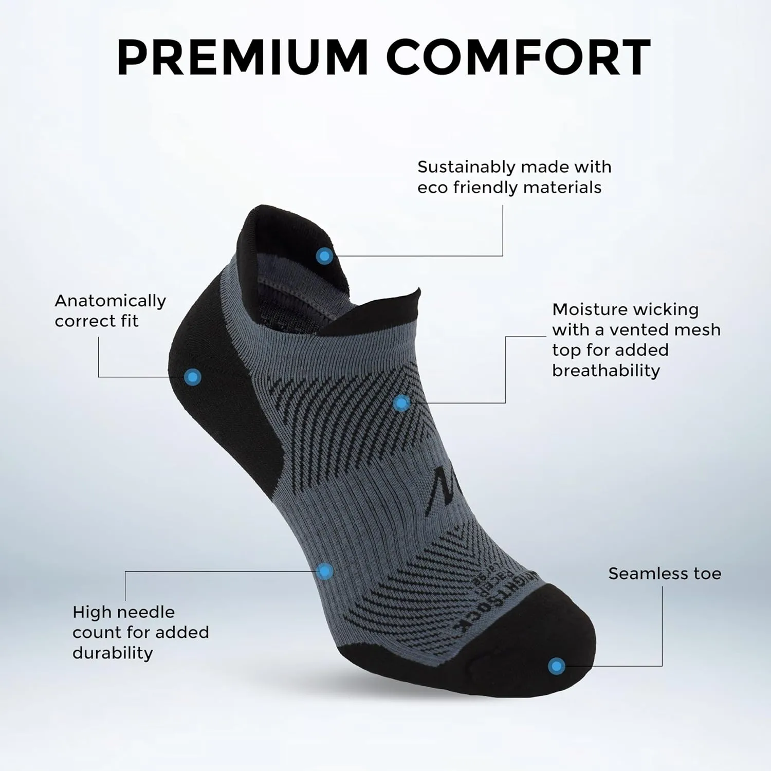 Wrightsock Racer Tab Running Socks for Men & Women - Eco-Friendly Athletics Socks with Moisture Regulation - American Made