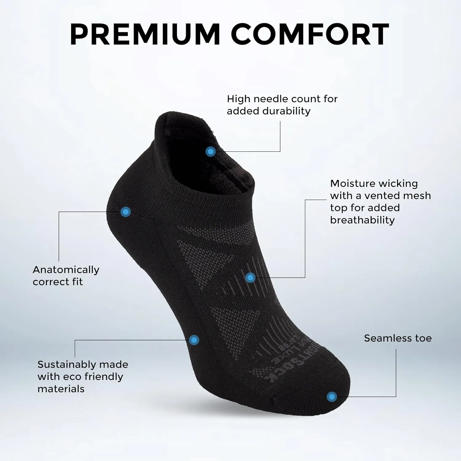 Wrightsock Run Luxe Tab Running Socks for Men and Women - Athletics Socks with Moisture Regulation - American Made