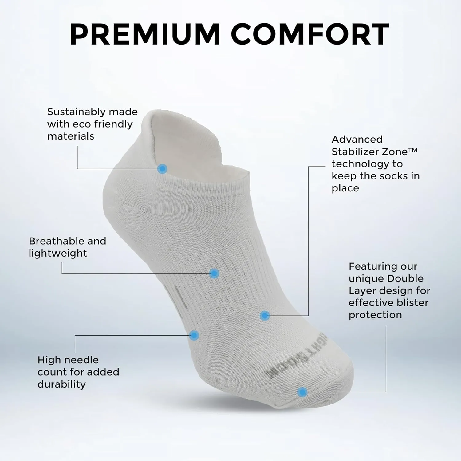 Wrightsock Run Tab Running Socks for Men and Women – Eco-Friendly Anti Blister Socks - American Made