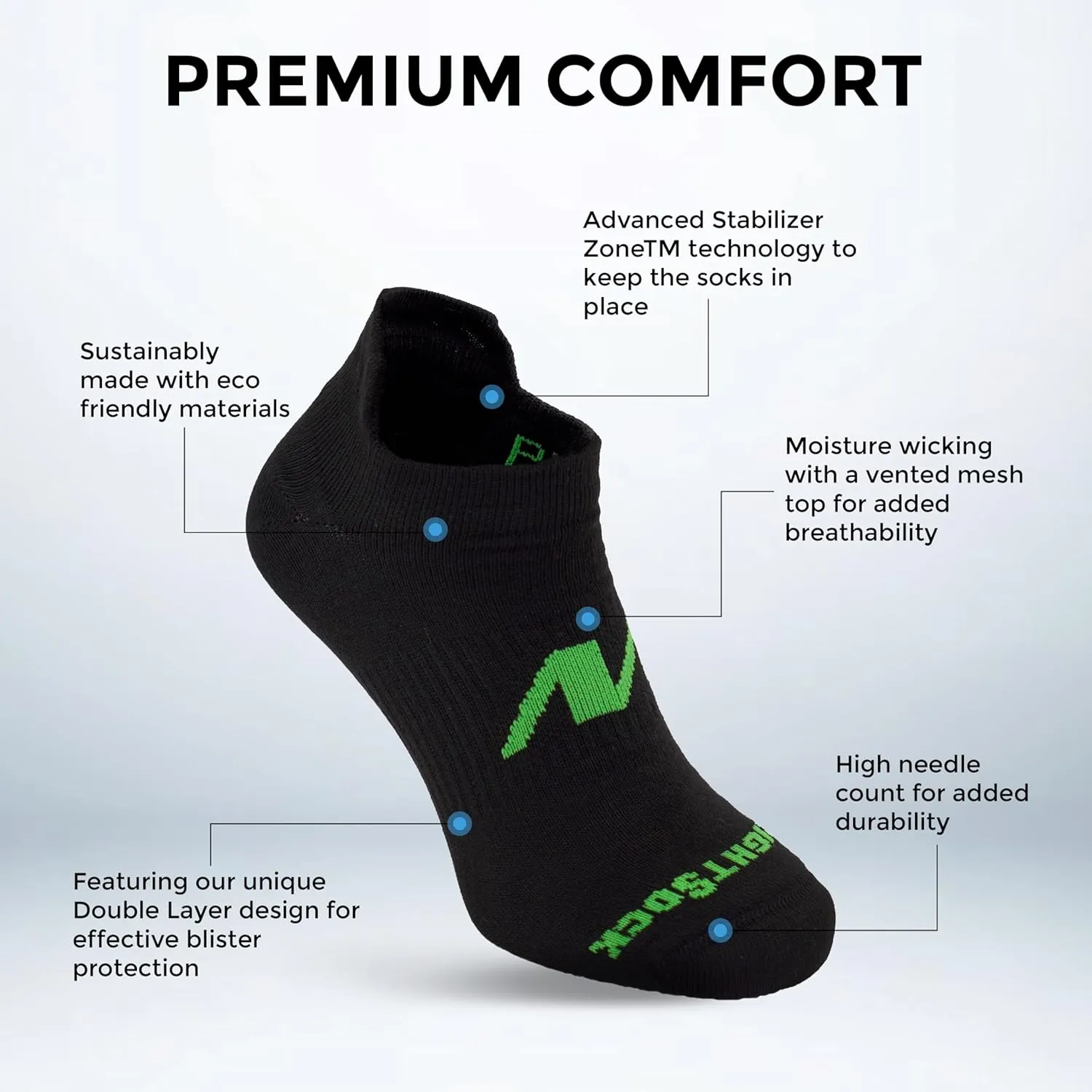 Wrightsock Running II Tab Running Socks for Men and Women – Cushioned, Eco-Friendly Anti Blister Socks - American Made