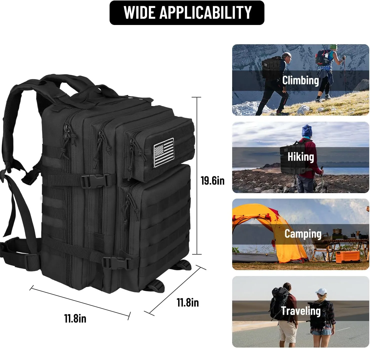 Wrugste Portable Backpack for Starlink Mini Black fits Starlink Mini Dish Kit Kickstand Pipe Adapter Power Supply and Accessories Storage Case Compact Bag Waterproof Travel Bag