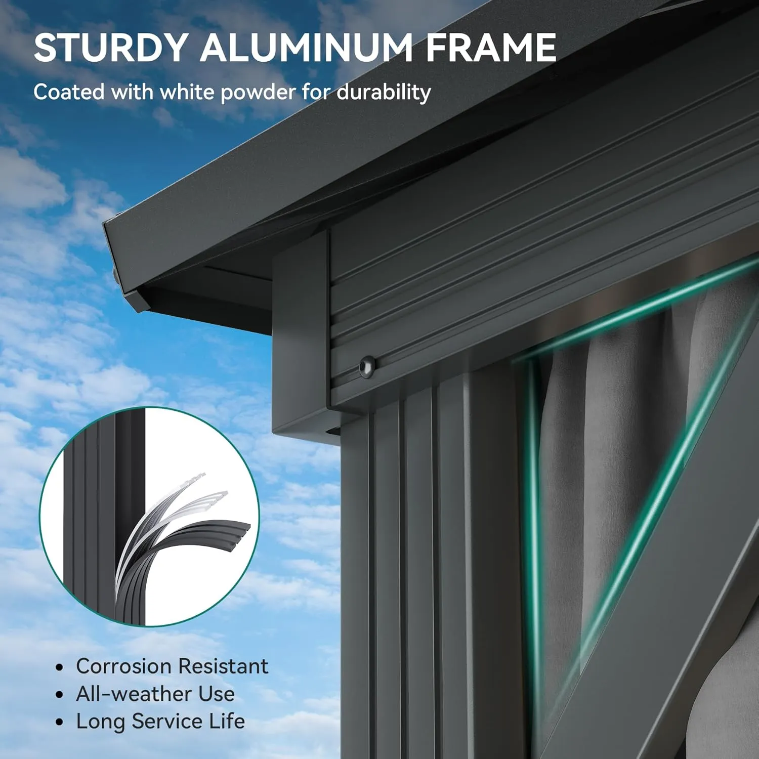 YITAHOME 12X20FT Metal Gazebo Hard Top Patios Double Roof Canopy Aluminum Frame Garden Gazebo Tent Curtains Netting for Patios Backyards Decks Lawns Gray