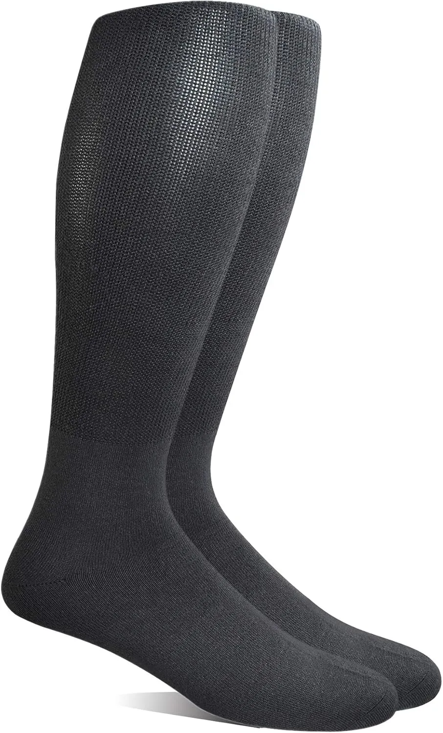 Yomandamor Mens 4 Pairs Over the Calf Super Soft Diabetic/Dress Socks with Seamless Toe