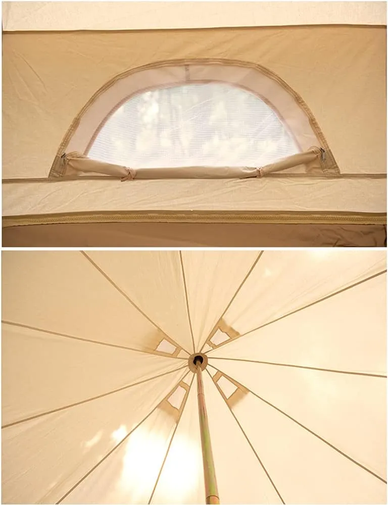 Yurt Tent Outdoor Family Camping Bell Tent with Stove Hole Camping Tipi Tent in Groundsheet, Camping, Festival, Luxury Teepee