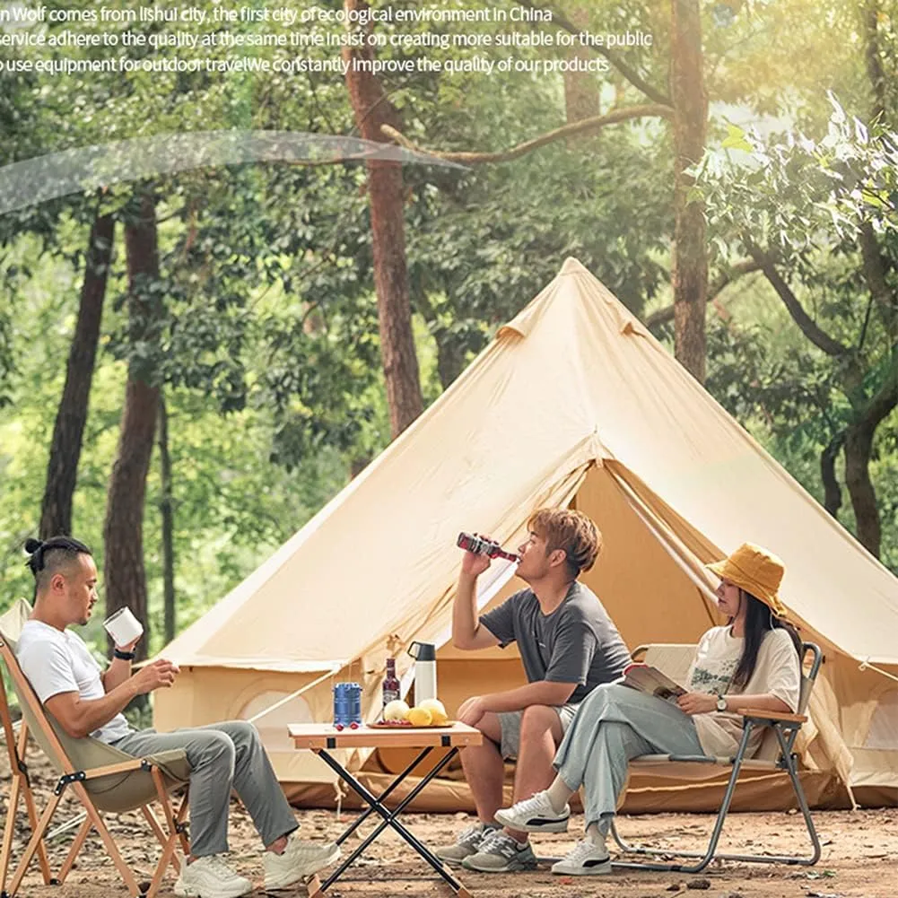 Yurt Tent Outdoor Family Camping Bell Tent with Stove Hole Camping Tipi Tent in Groundsheet, Camping, Festival, Luxury Teepee