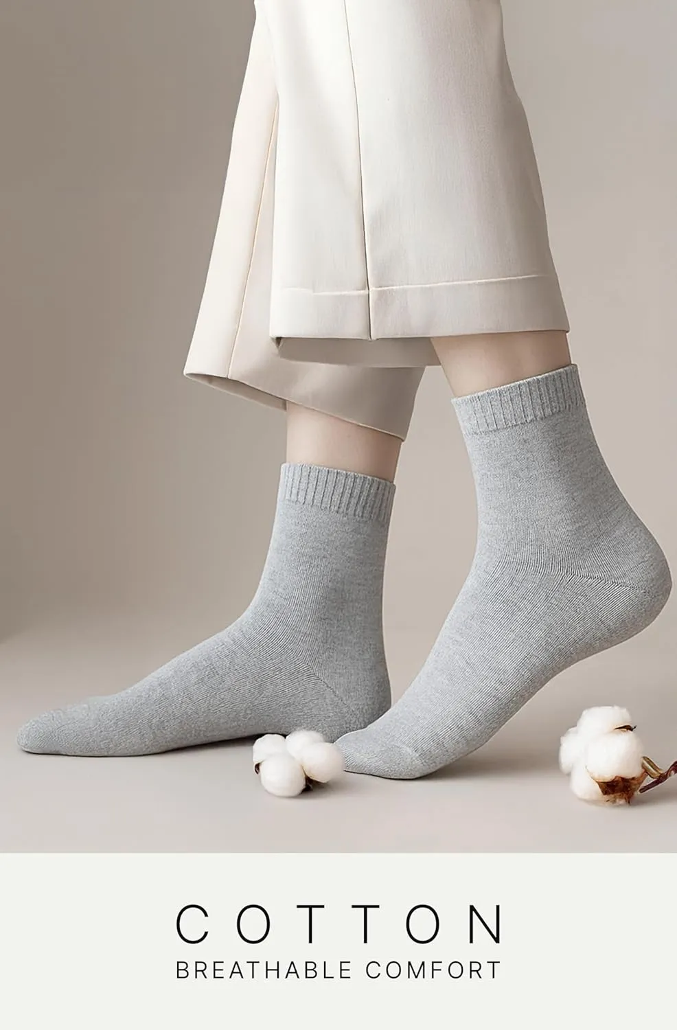 Zaccai Ankle Cotton Socks for Women Pack of 6 Odor Control Breathable Moisture Wicking Socks