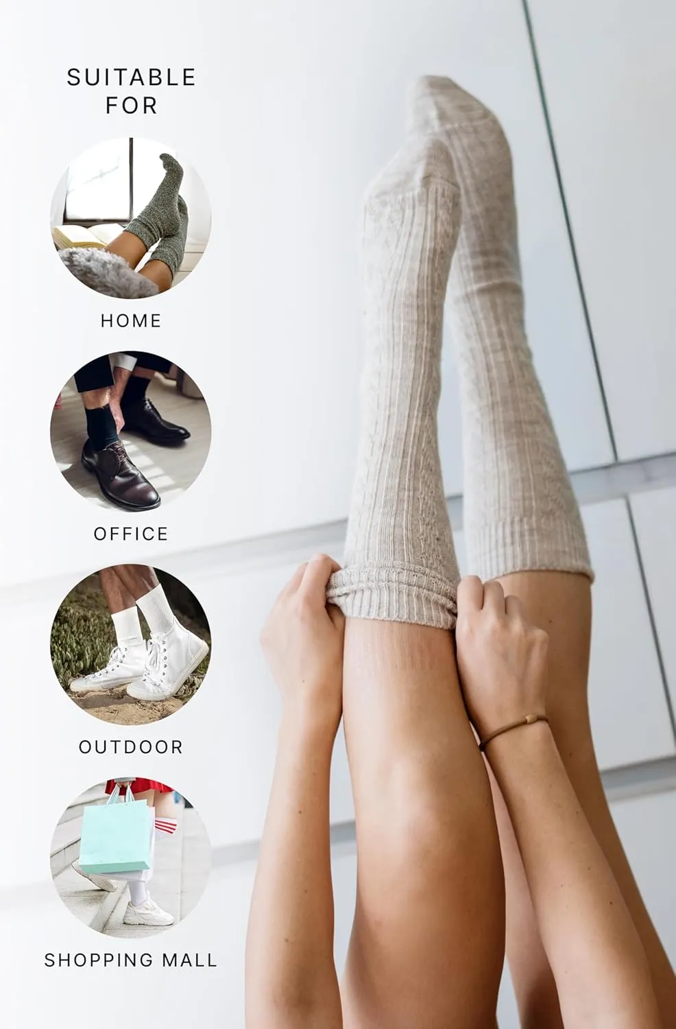 Zaccai Ankle Cotton Socks for Women Pack of 6 Odor Control Breathable Moisture Wicking Socks