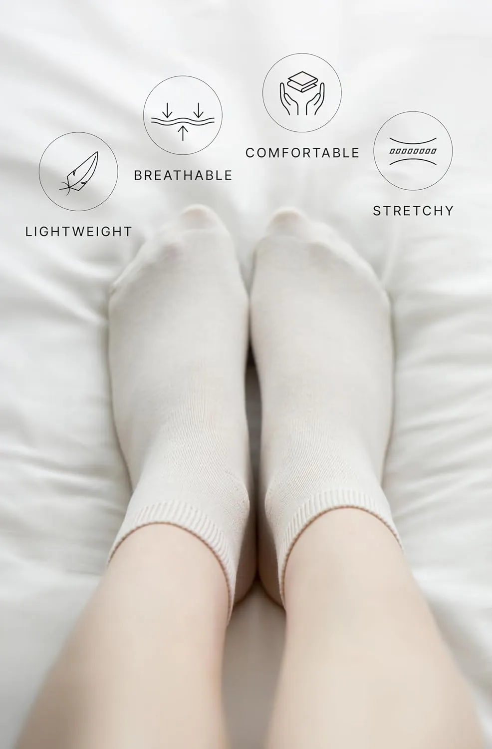 Zaccai Ankle Cotton Socks for Women Pack of 6 Odor Control Breathable Moisture Wicking Socks