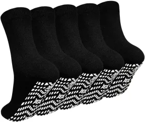 ZAKASA Non Slip Grip Socks - Non Skid Crew Grippy Socks for Men Women Anti Slip Grippers for Elderly Hospital Yoga Pilates