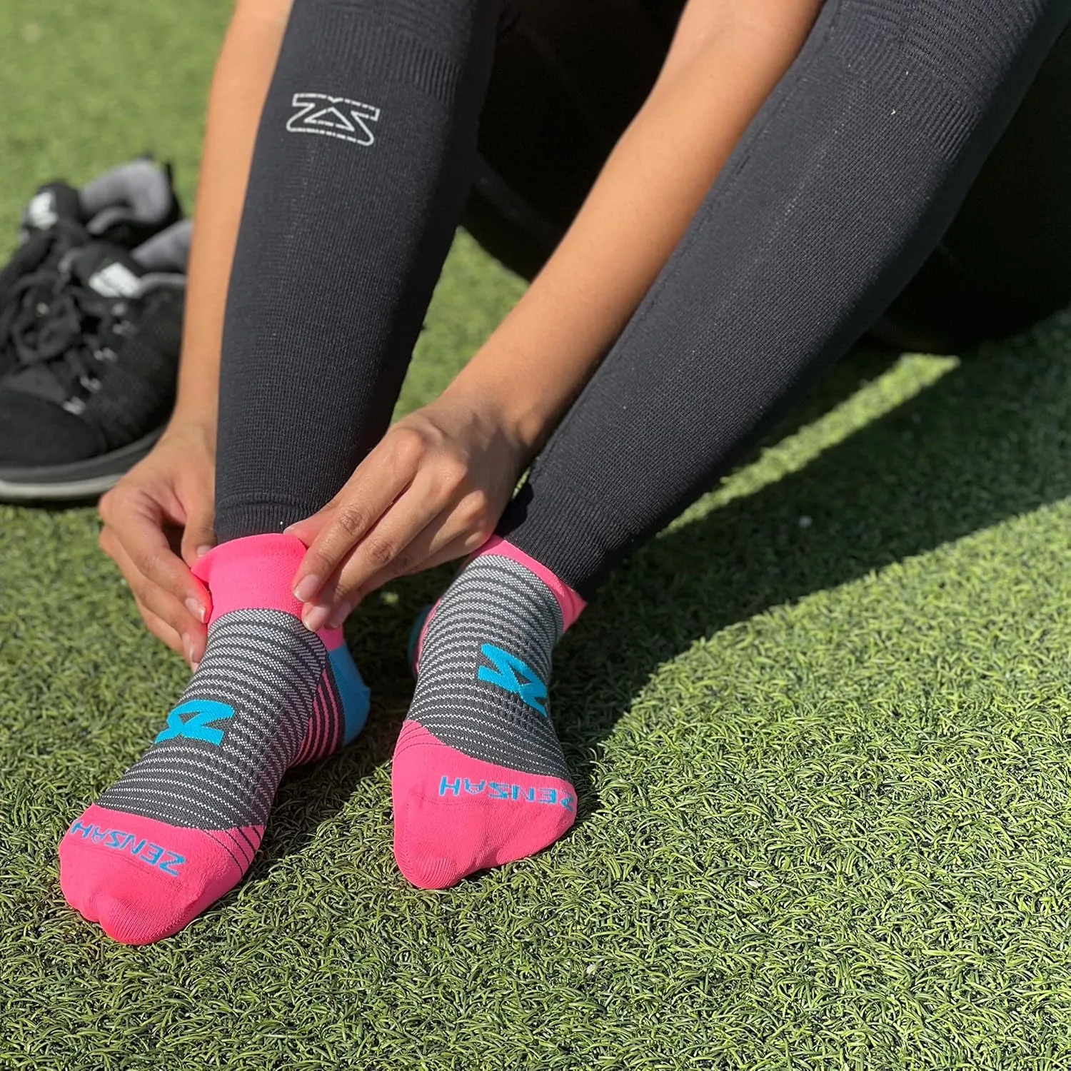 Zensah Featherweight Running Socks - Anti-Blister, Ultra Light, No Show Tab, Sport Socks Men and Women