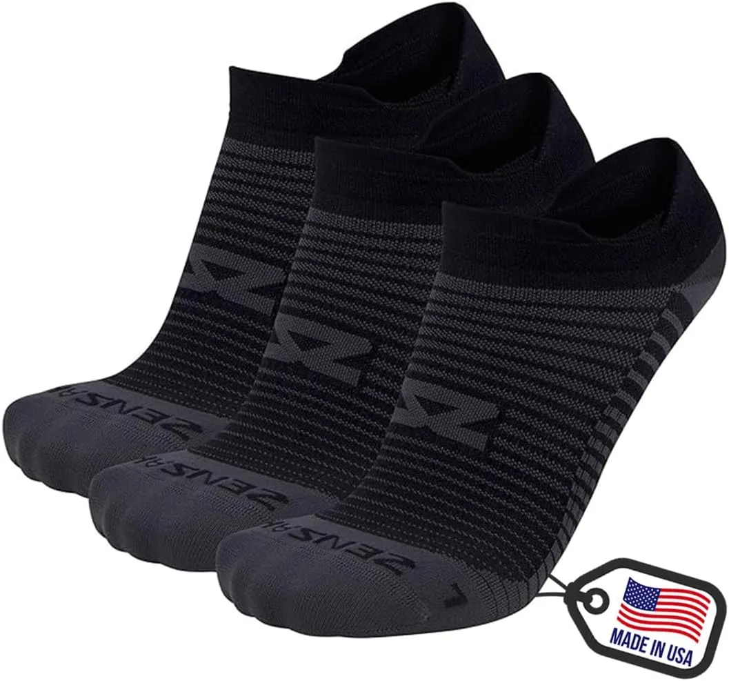 Zensah Featherweight Running Socks - Anti-Blister, Ultra Light, No Show Tab, Sport Socks Men and Women