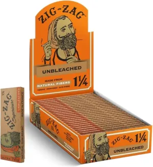 ZIG-ZAG Rolling Papers 1¼ Unbleached (24 Booklets) - 50 Sheets Each