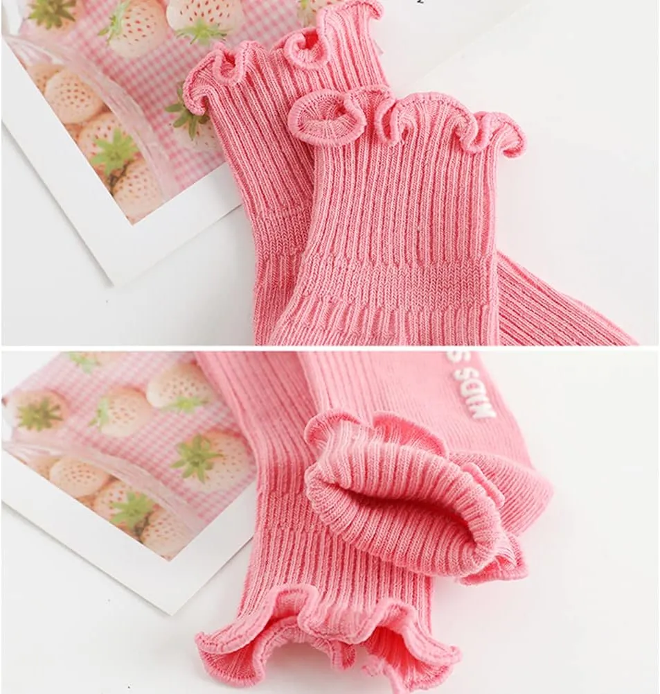 Zumou Toddler Anti Slip Non Skid Socks Baby Little Girls Frilly Ruffle 6 Pairs
